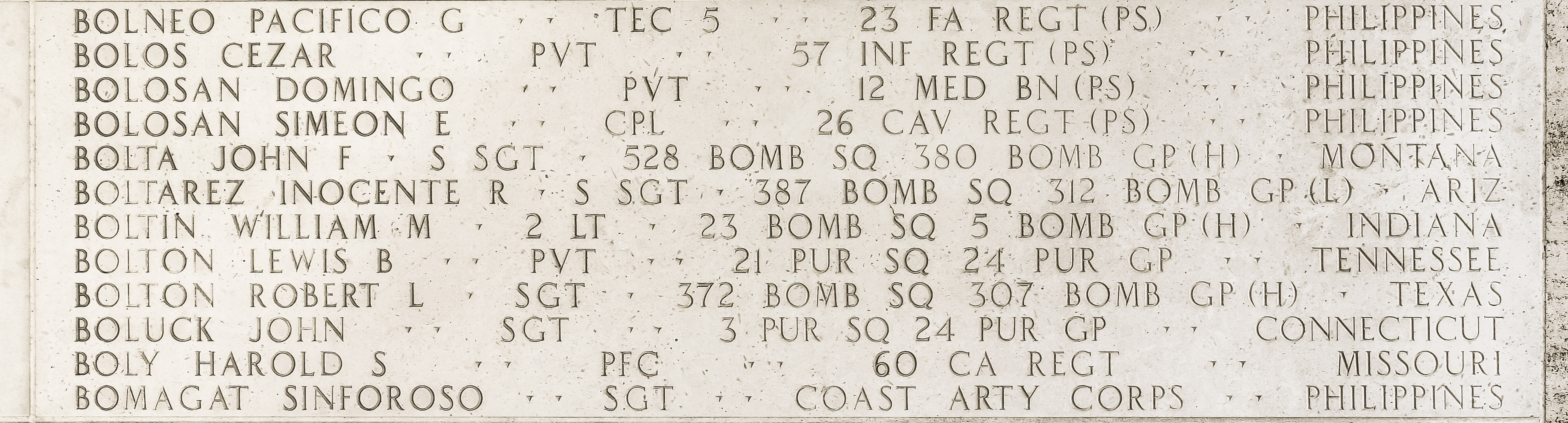 Harold S. Boly, Private First Class